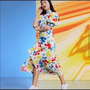 NWT Rixo Target white floral dress red yellow